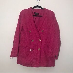 Rachel Zoe pink tweed blazer jacket S small Live show listings